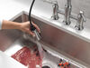 Llave para cocina tipo puente extensible con dos manijas