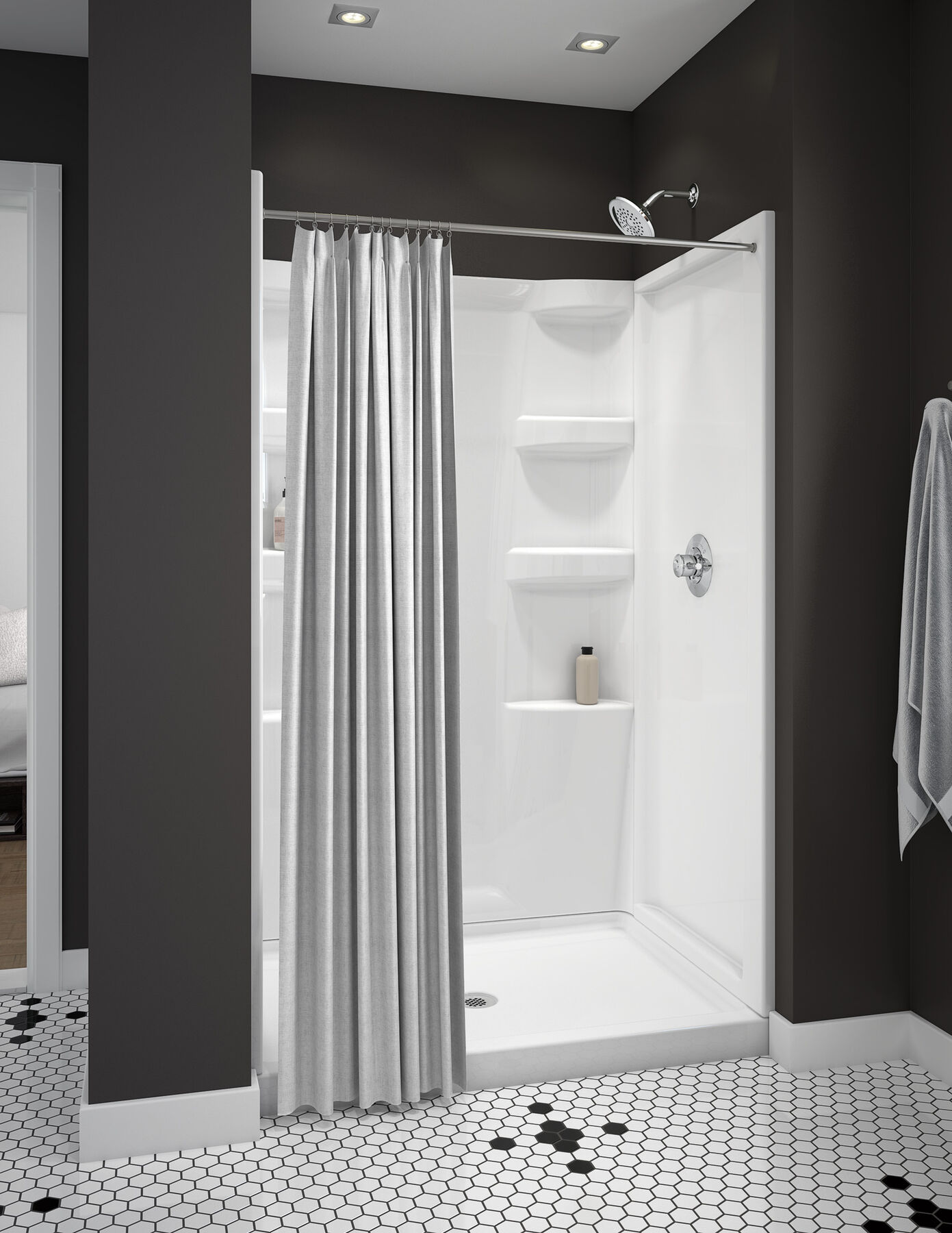 Cerramiento para ducha ProCrylic de 48" Cerramiento de ducha, imagen 3