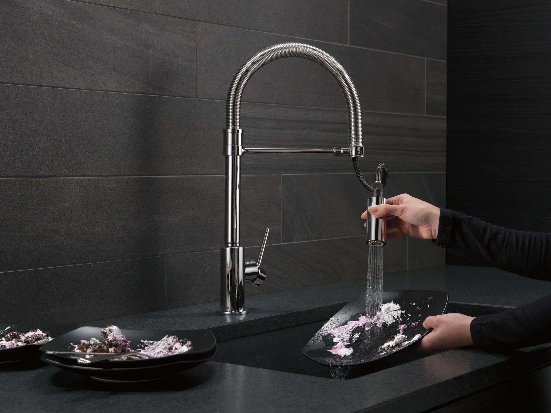 Single-Handle Pull-Down Spring Kitchen Faucet, image 17