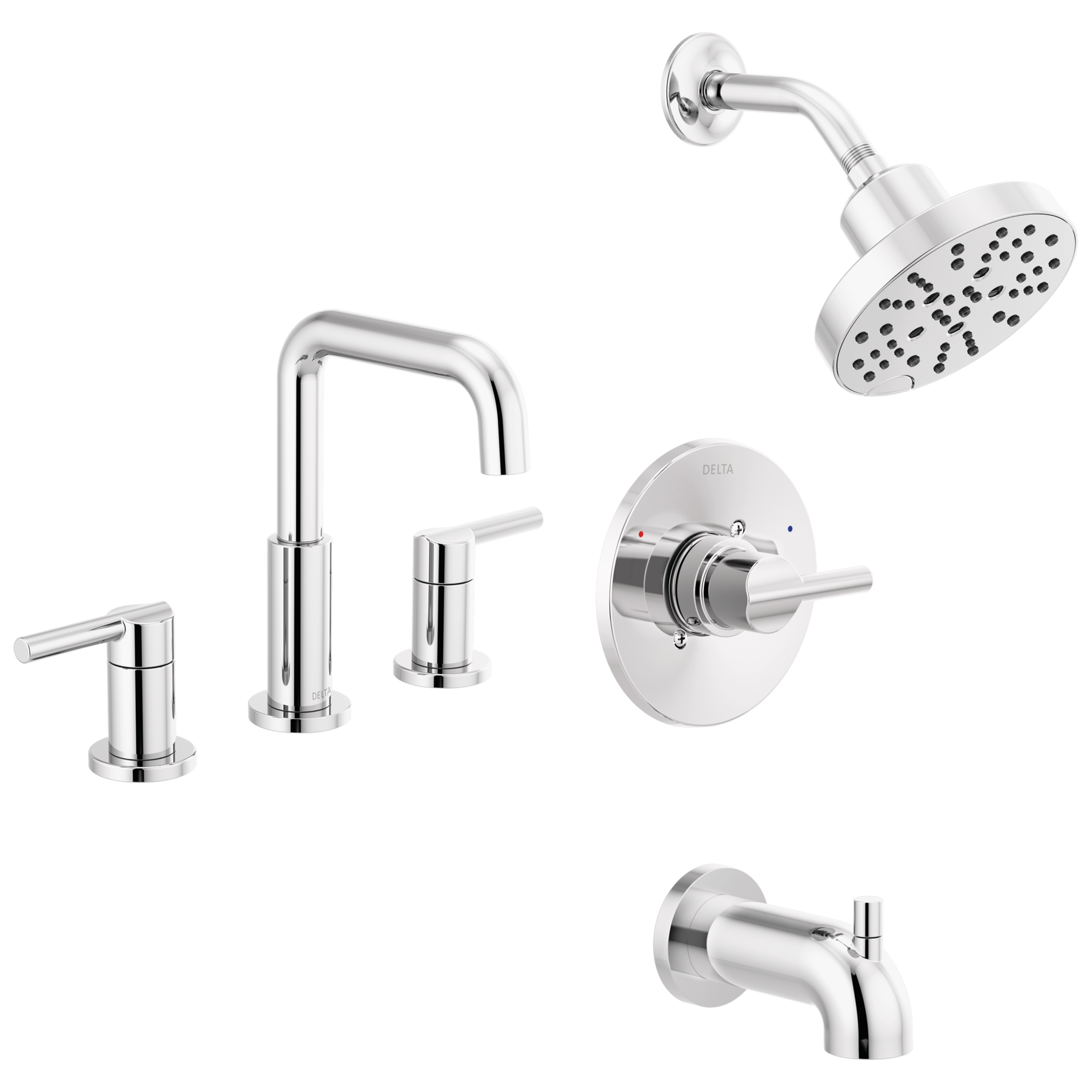 Widespread Lavatory Faucet with Tub Shower Trim Bundle - 14 Series