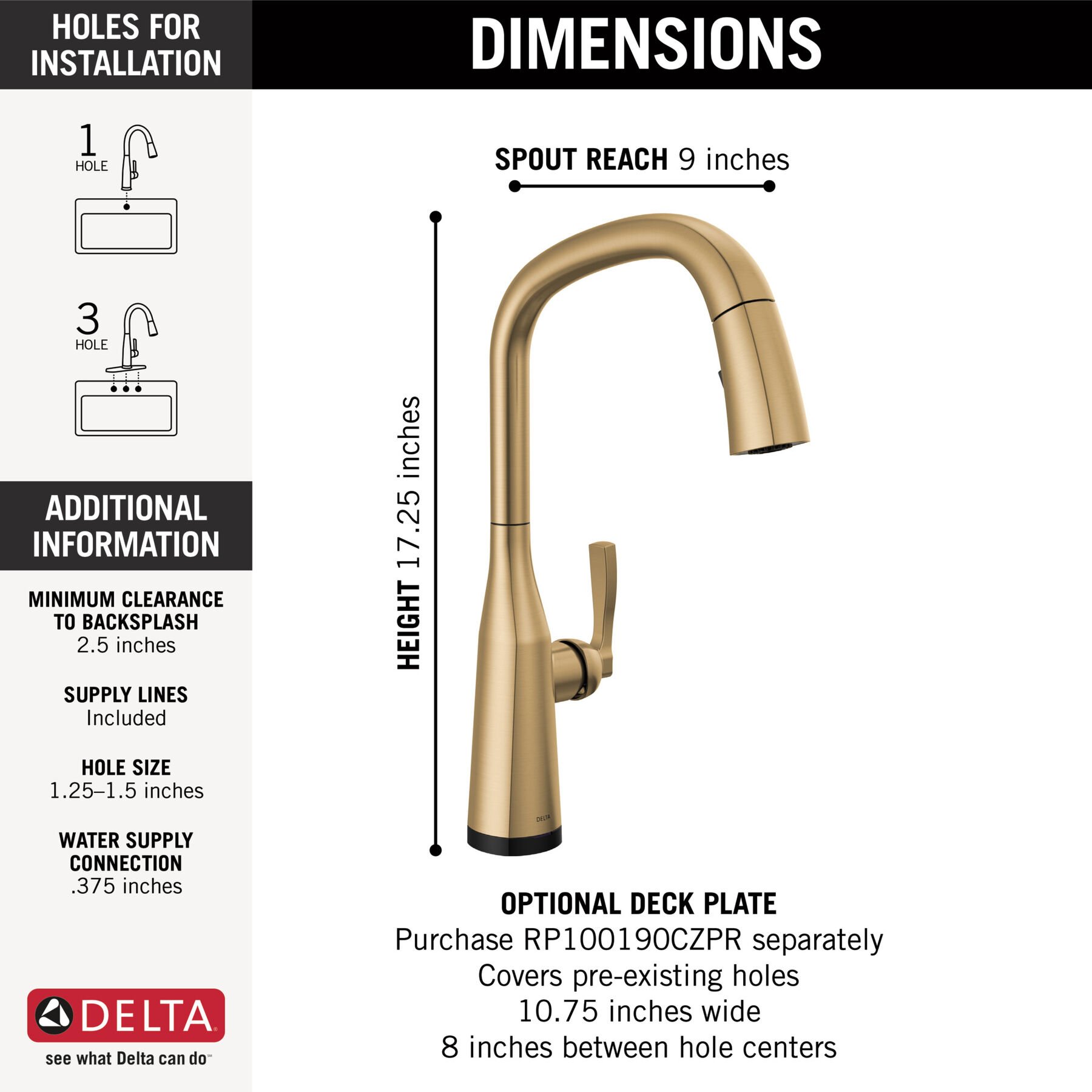 Llave para cocina extensible de una manija con tecnología Touch<sub>2</sub>O® (producto recertificado), imagen 1