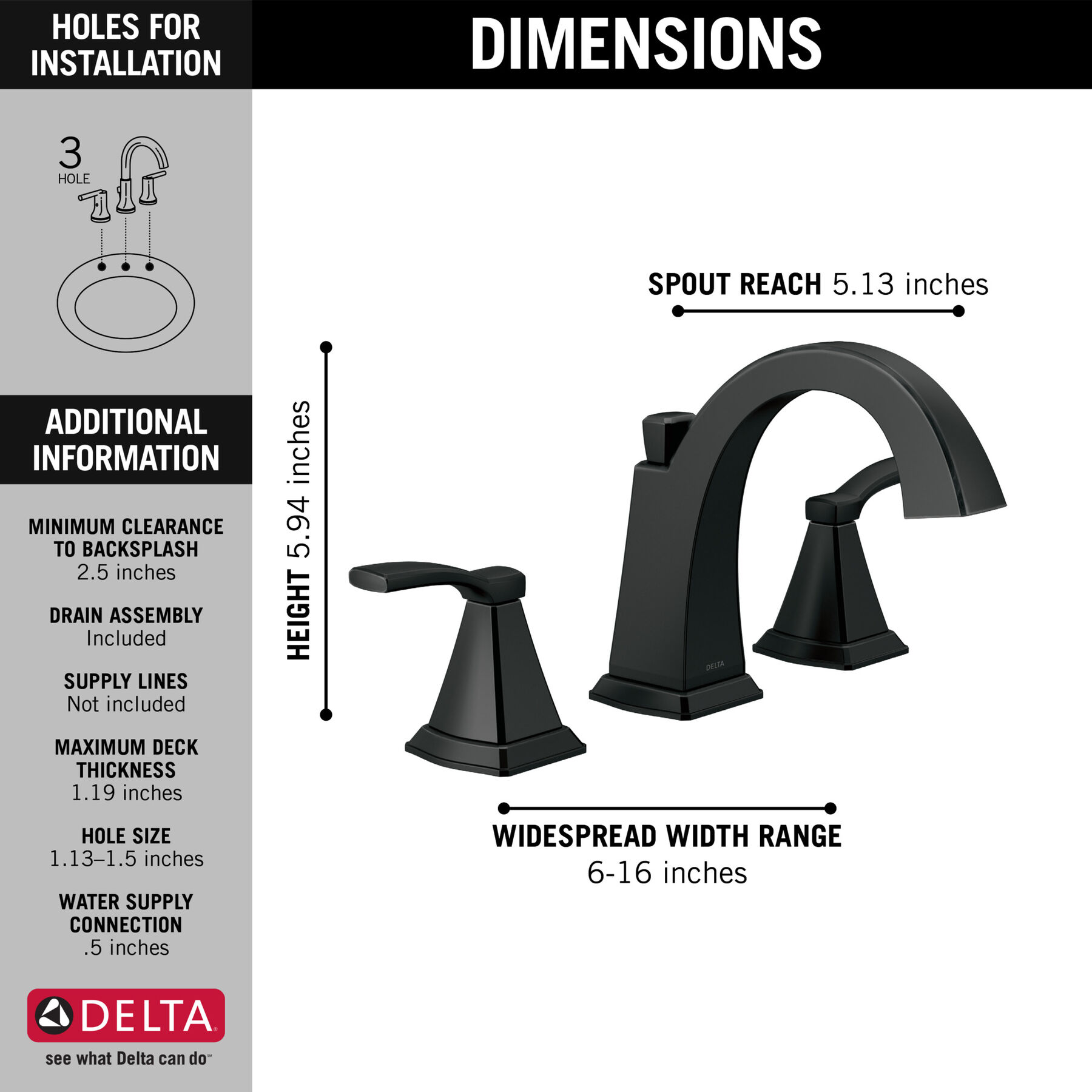 Llave para baño de extensión con dos manijas, imagen 1