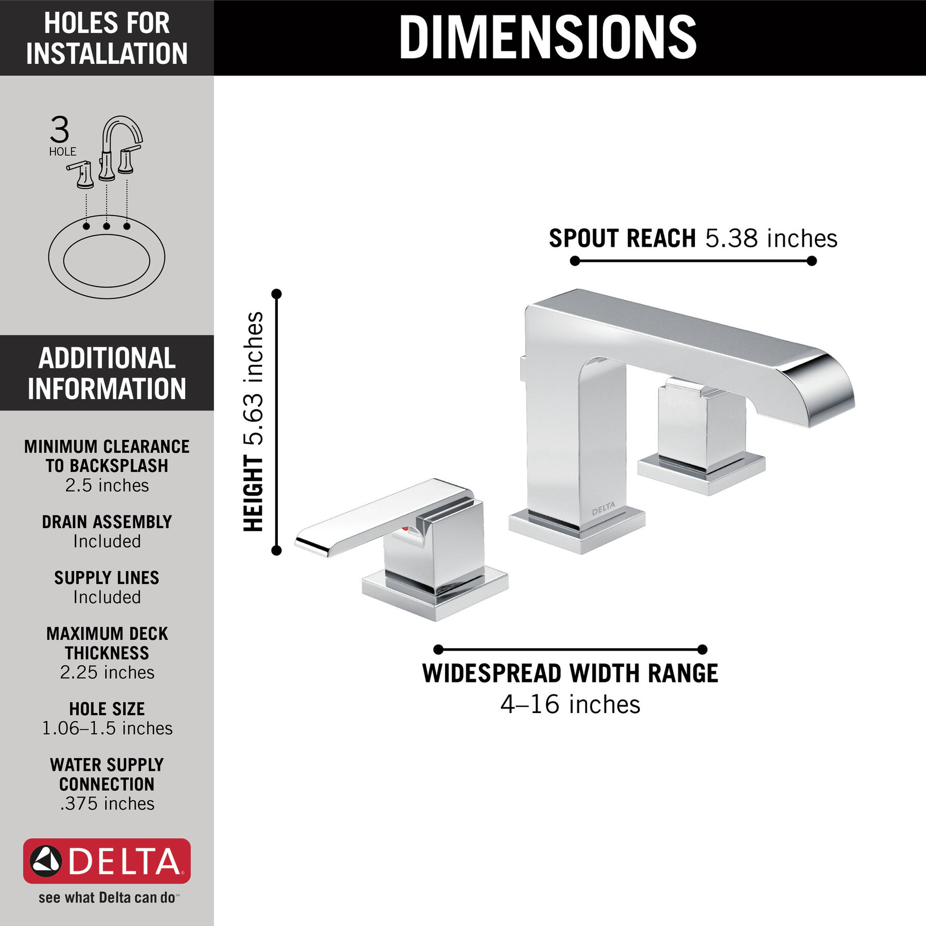 Llave para baño de extensión con dos manijas, imagen 1