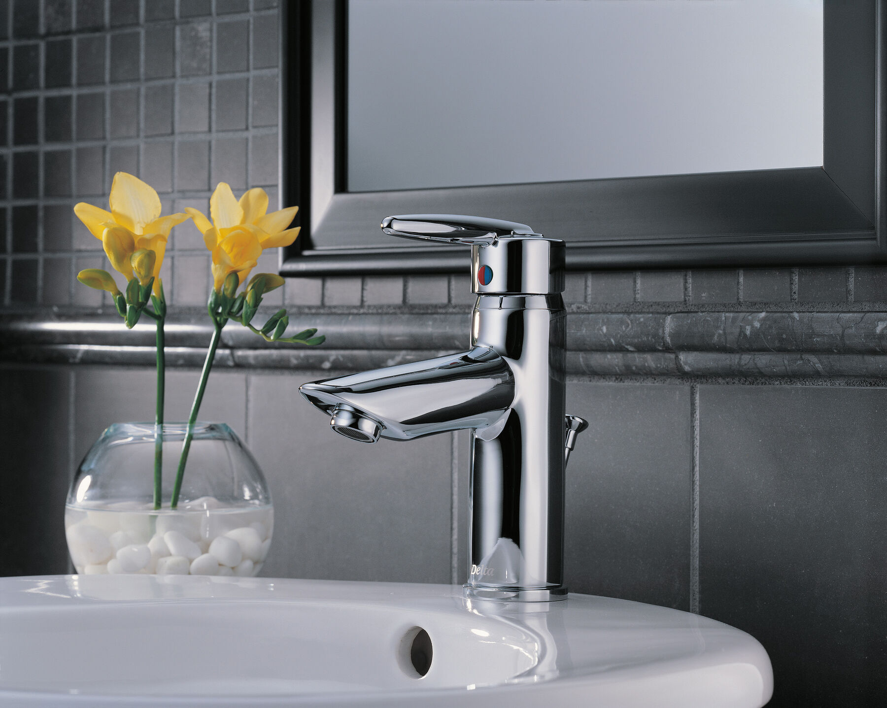 Single Hole Bathroom - Joystick Handle - 4" Plate Includes Pop-Up Ceramic Valve System, image 2