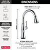 Llave para cocina monomando extensible con tecnologías Touch<sub>2</sub>O® y ShieldSpray®