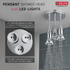 Regadera tipo lluvia colgante H<sub>2</sub>Okinetic® con luz de LED