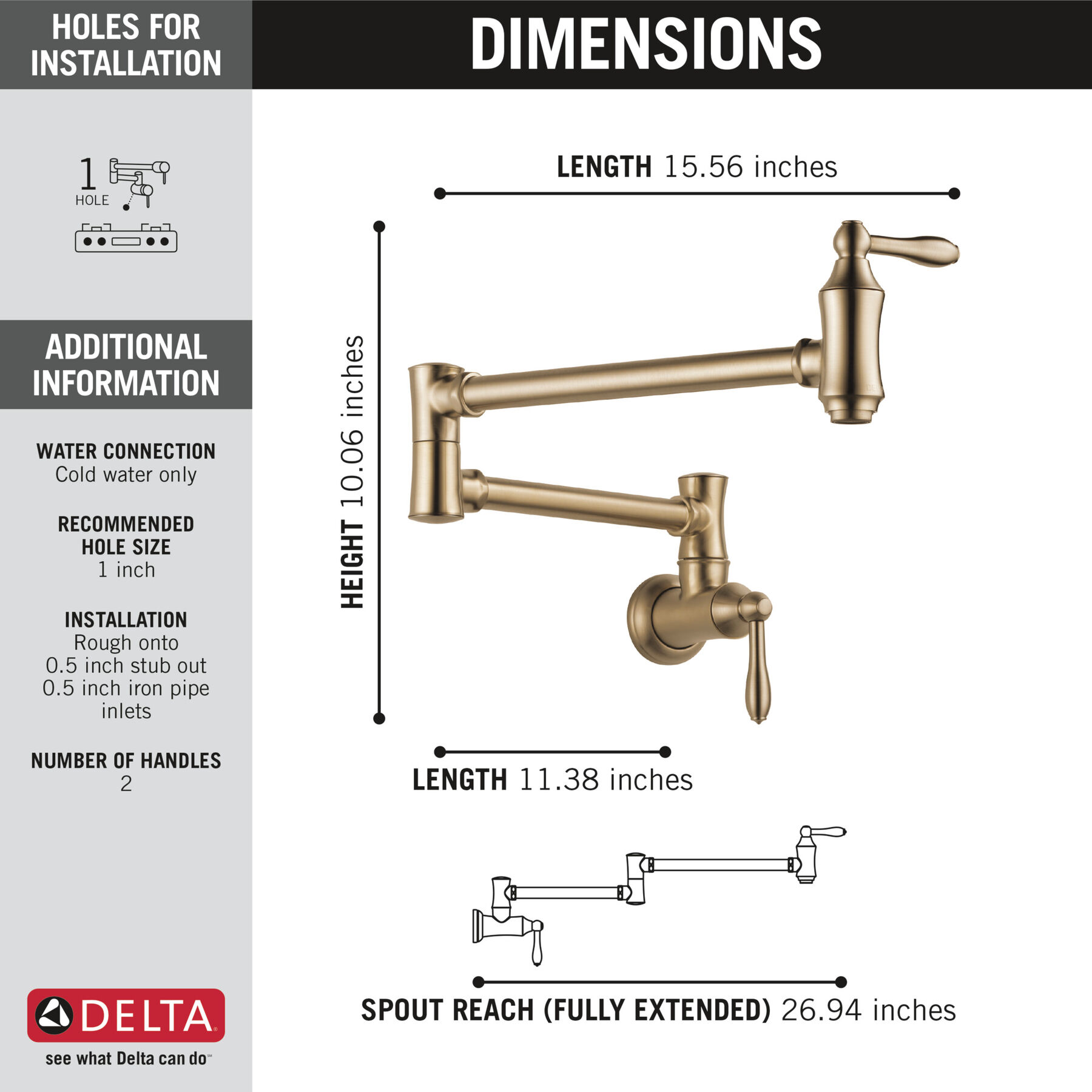 Llave para llenar ollas de montaje en pared 2L (producto recertificado), imagen 2