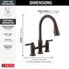 Llave para cocina tipo puente extensible con dos manijas