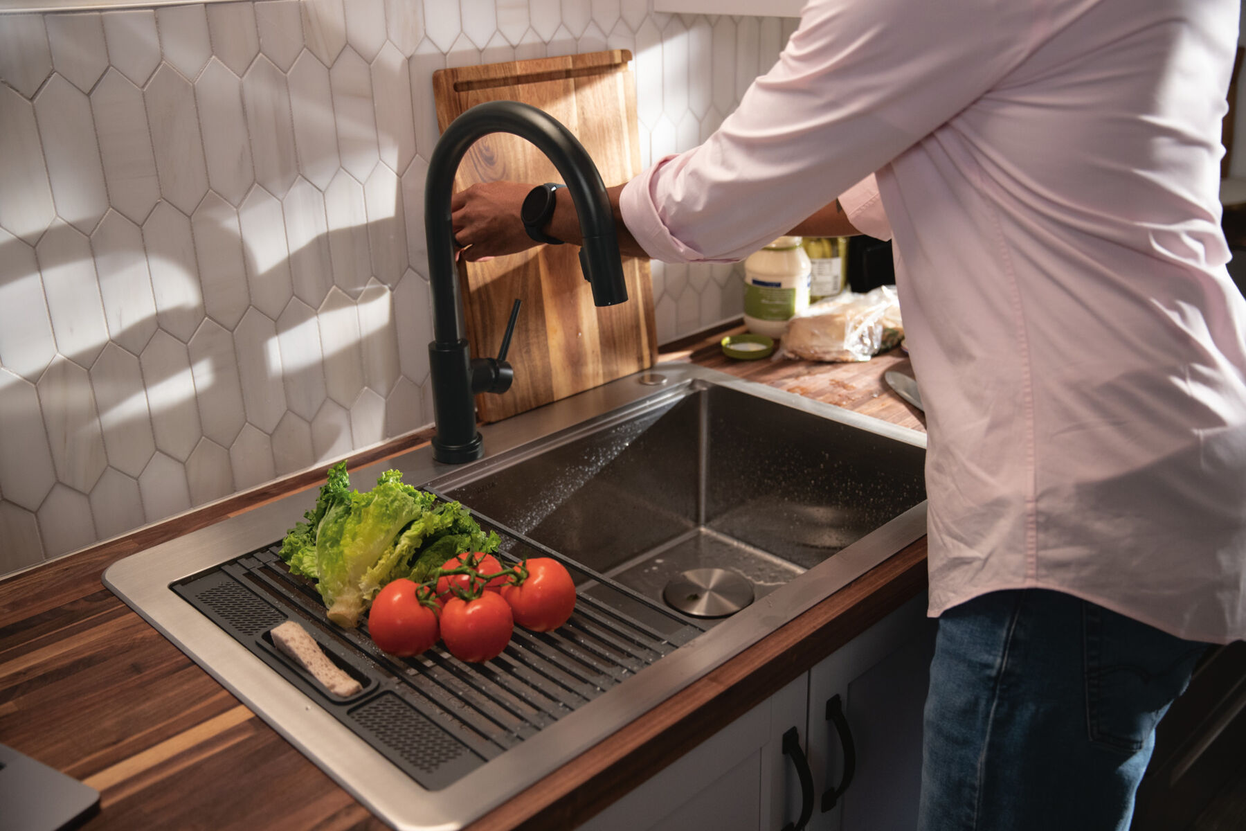 Llave para cocina monomando extensible con tecnología Touch<sub>2</sub>O®, imagen 13