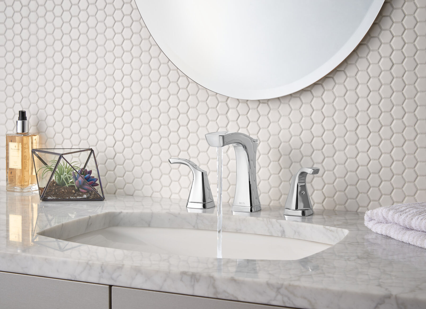 Llave para baño de extensión con dos manijas, emergente de metal, imagen 7