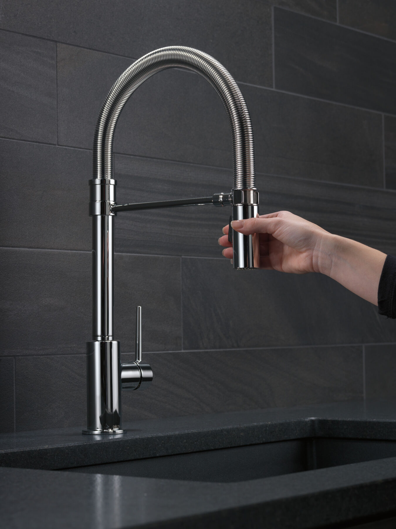 Single-Handle Pull-Down Spring Kitchen Faucet, image 9