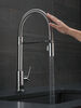 Llave para cocina extensible de una manija con tubo de salida con muelle con tecnología Touch<sub>2</sub>O®