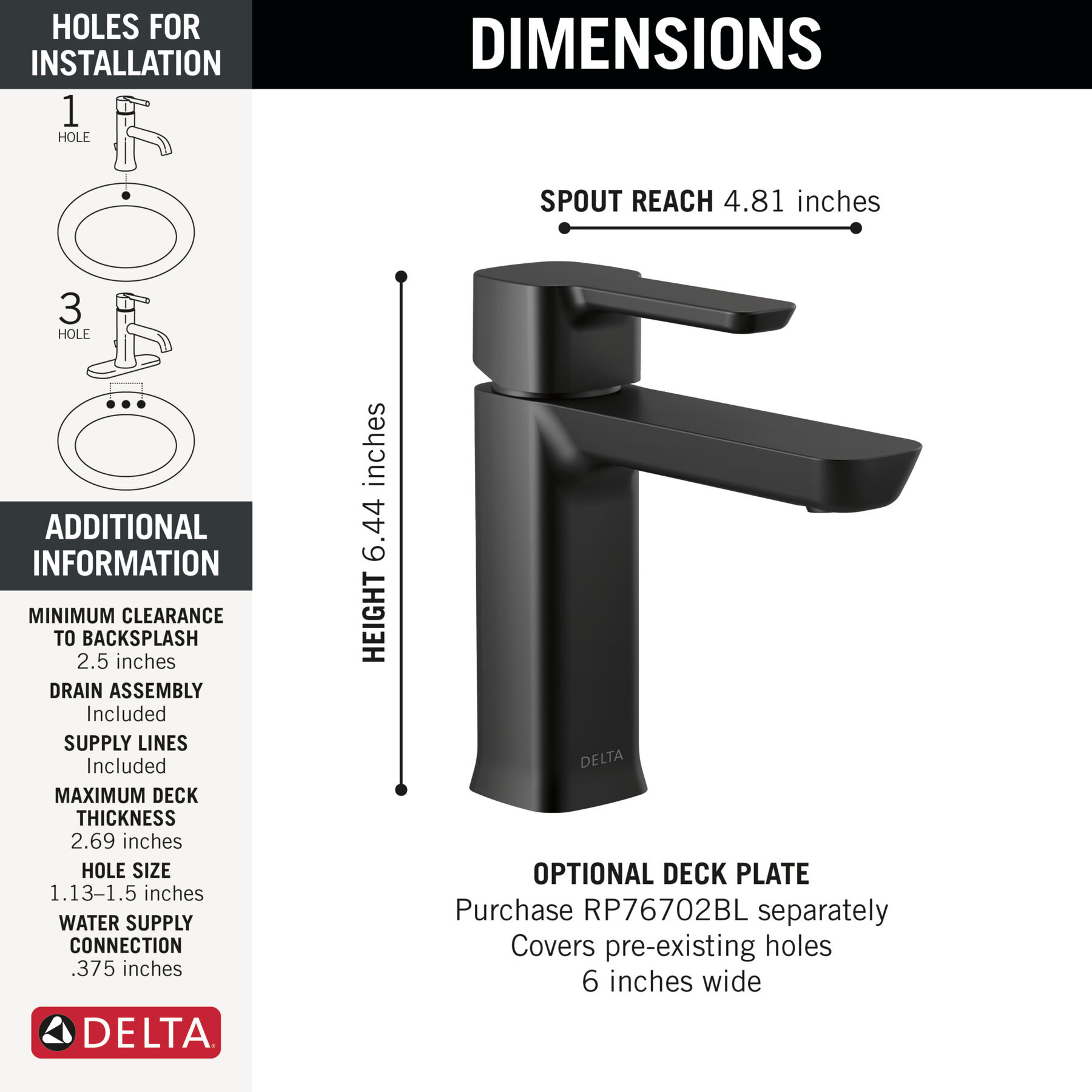 Single-Hole Lavatory Faucet with Shower Trim and Rough Bundle - 14 Series, image 1