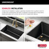 Lavabo de cocina tipo estación de trabajo con un receptáculo de compuesto de granito de 32" de montaje bajo encimera, con reborde WorkFlow™ y accesorios