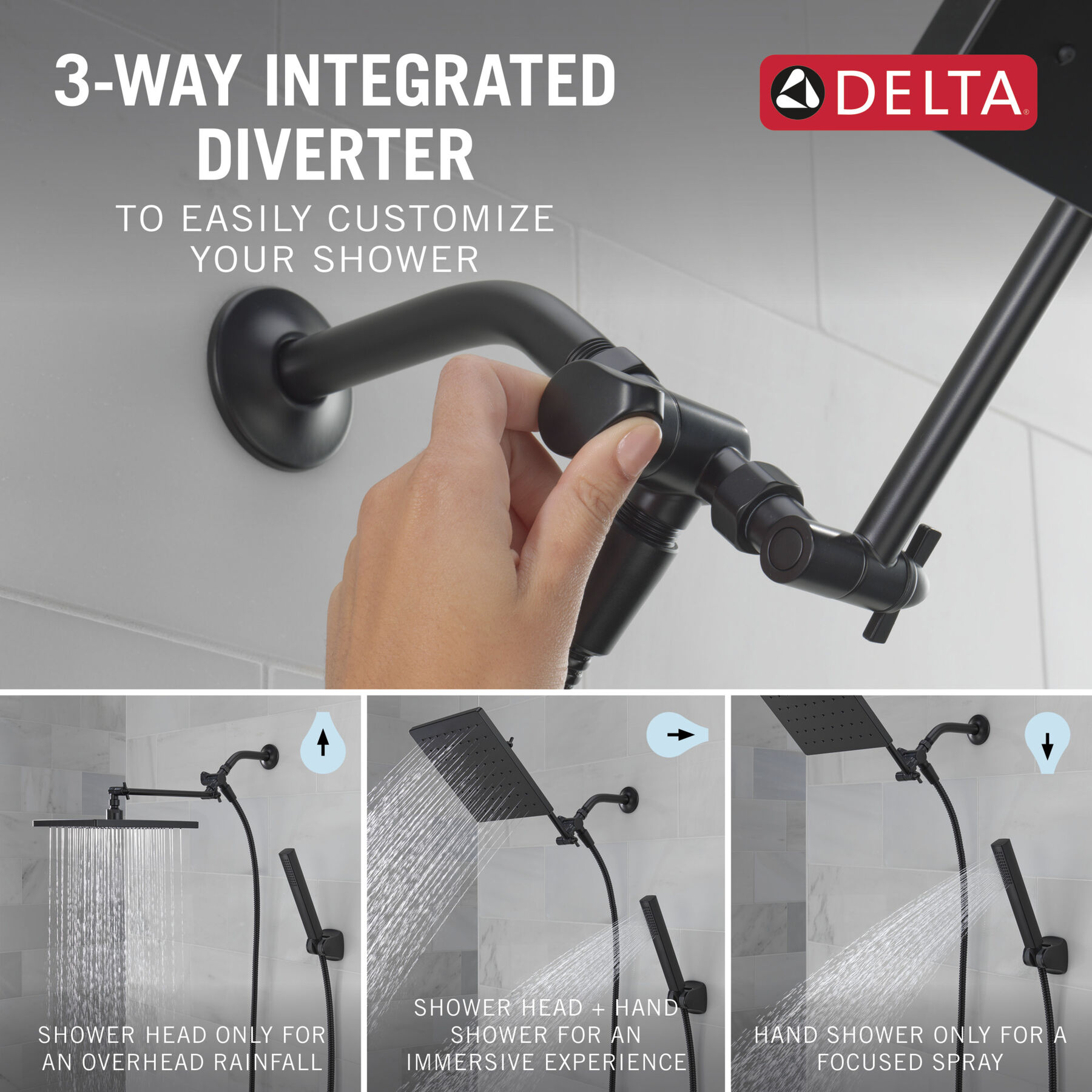 10 inch Raincan Shower Head & Hand Held Combo with Adjustable Extension Arm, image 7