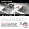 25” Drop-In Undermount Stainless Steel Single Bowl Kitchen Sink with Accessories