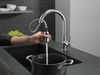 Llave de una manija con tubo de salida deslizable para cocina