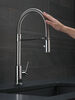 Llave para cocina extensible de una manija con tubo de salida con muelle con tecnología Touch<sub>2</sub>O®