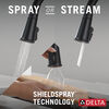 Llave para cocina extensible de una manija con tecnología ShieldSpray® en negro mate