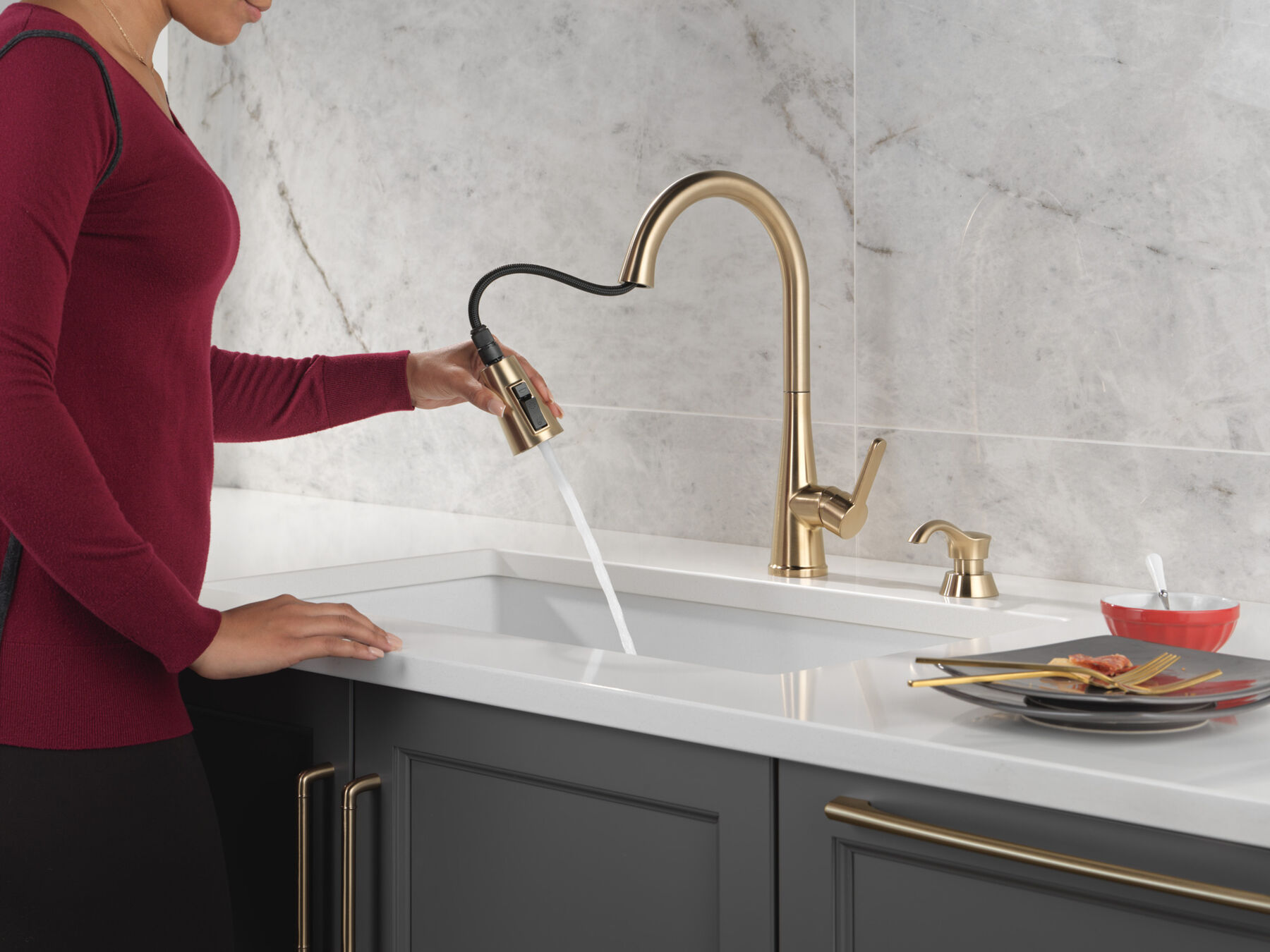 Llave para cocina extensible 1L con jabón (producto recertificado), imagen 4