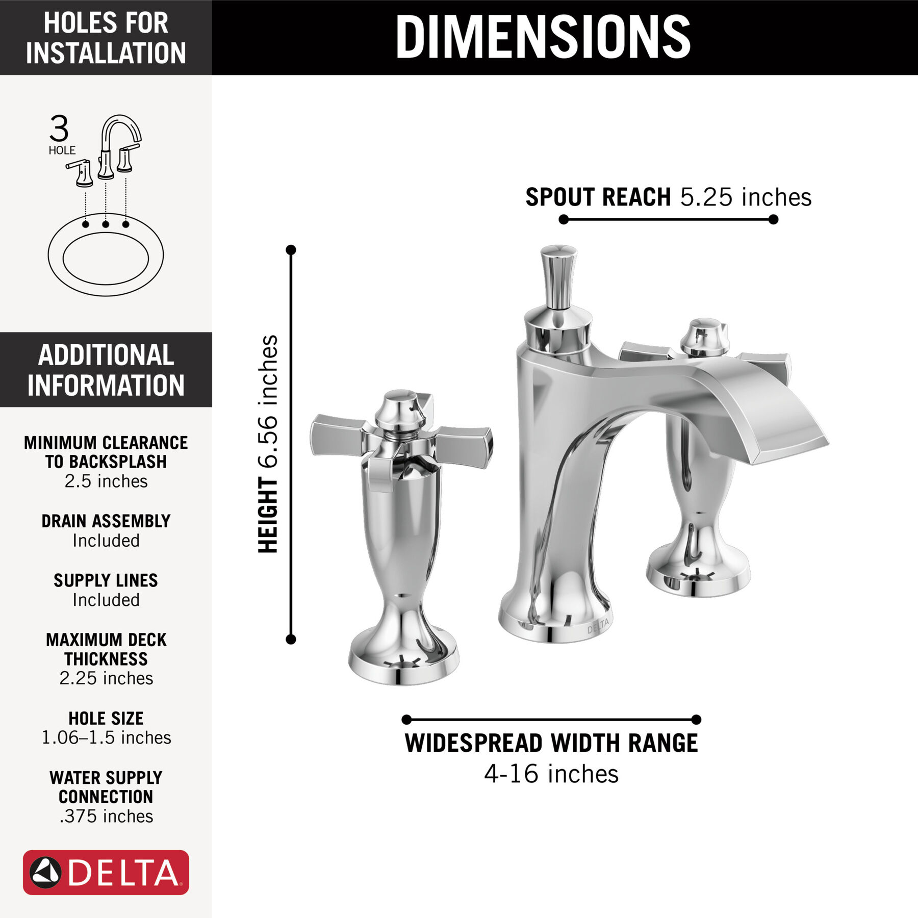 Llave para baño de extensión con dos manijas, imagen 1