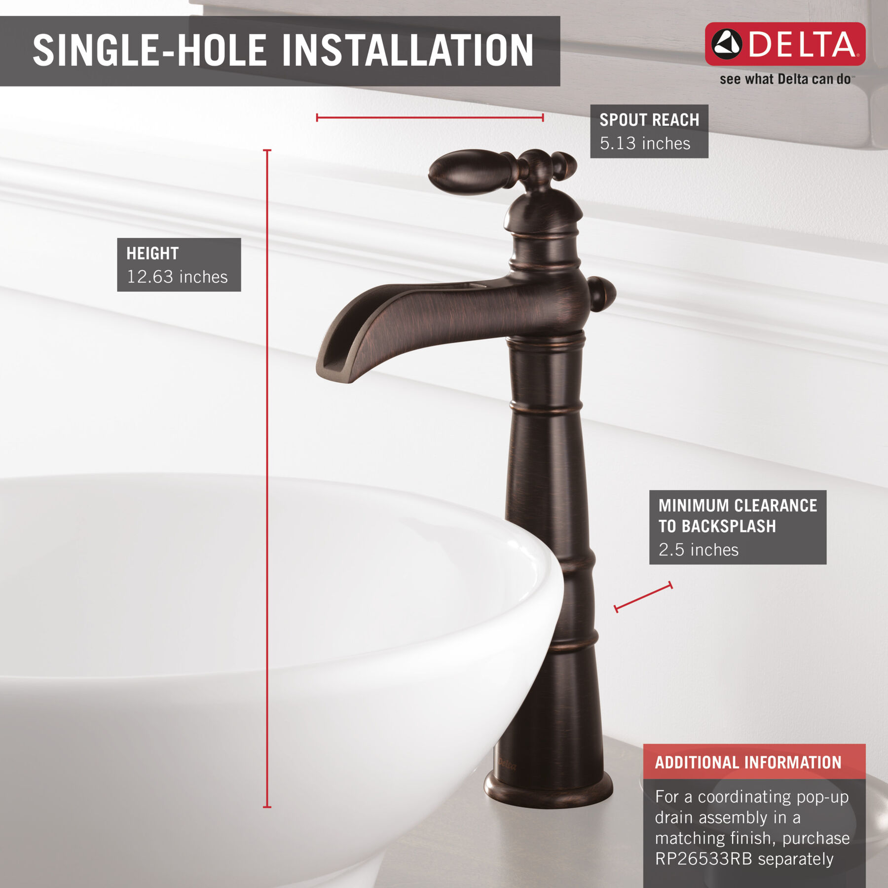 Llave para baño tipo vasija 1L sin desagüe (producto recertificado), imagen 1