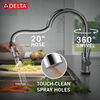 Touch2O with Touchless and VoiceIQ® Technology Single Handle Pull-Down Kitchen Faucet with Soap Dispenser