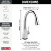 Llave para cocina monomando extensible con tecnologías Touch<sub>2</sub>O® y ShieldSpray®