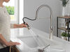 Llave monomando deslizable para cocina con salida con resorte