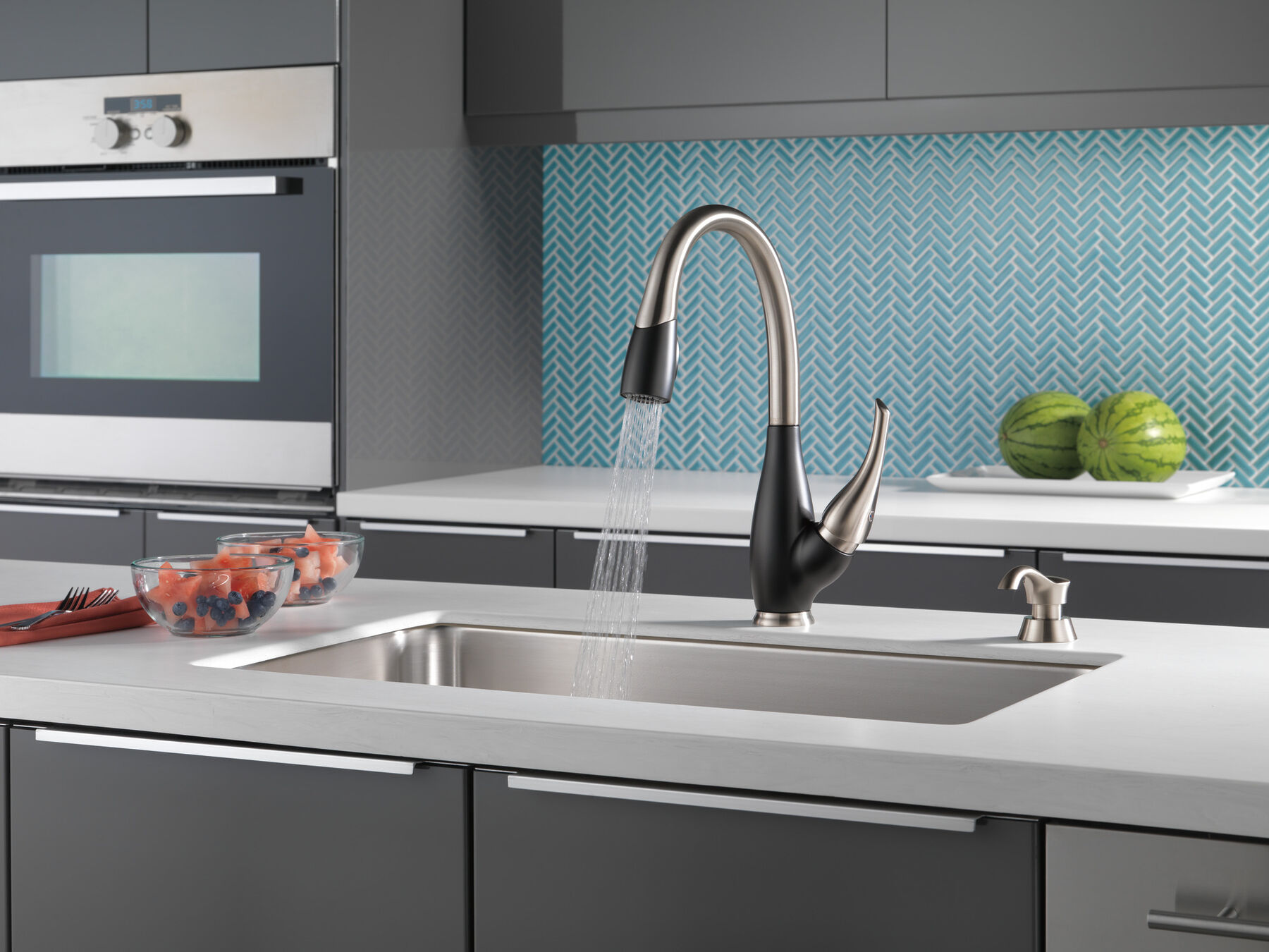 Llave para cocina monomando extensible con dispensador de jabón, imagen 7