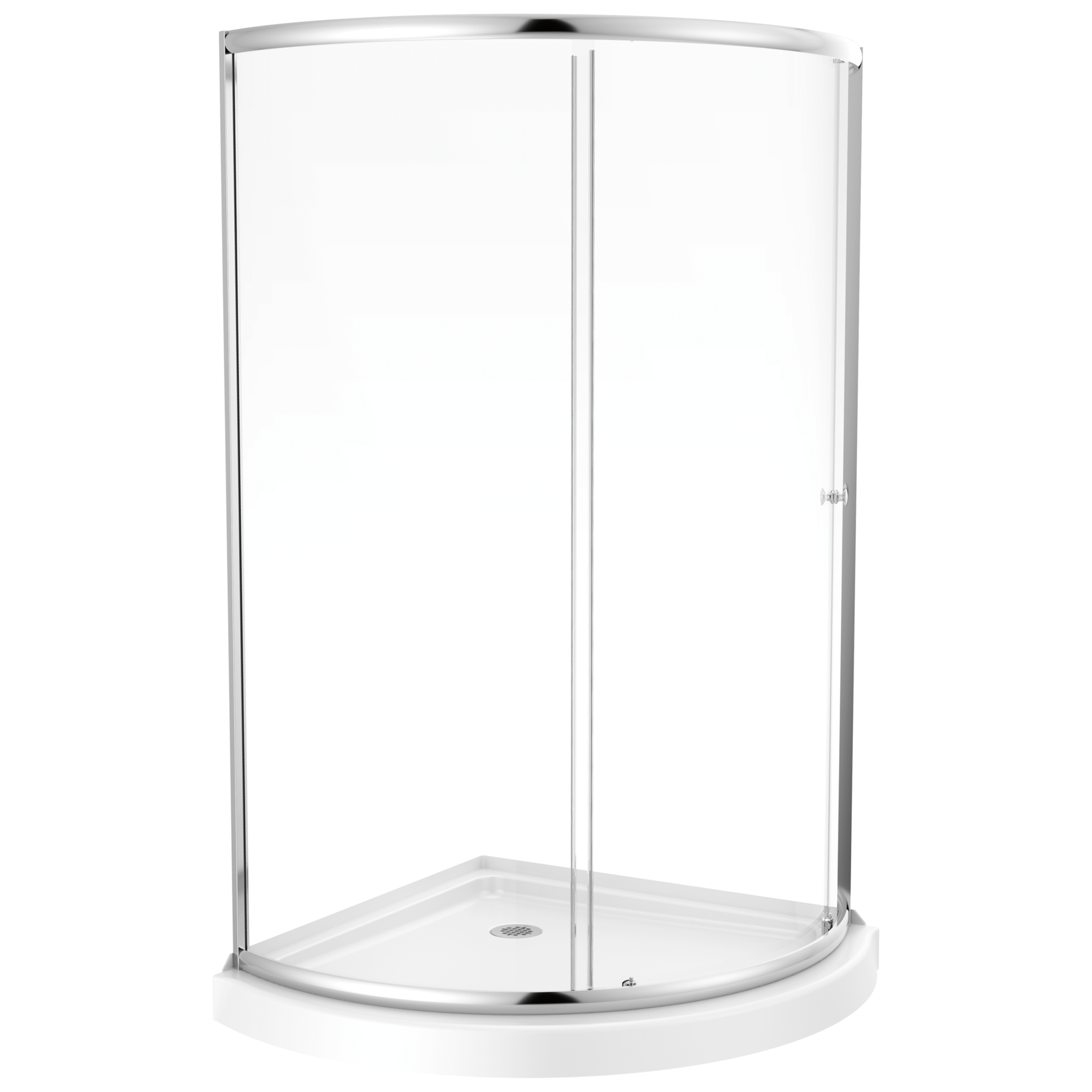 38x38 Corner Shower Base with Door Bundle - Framed Round