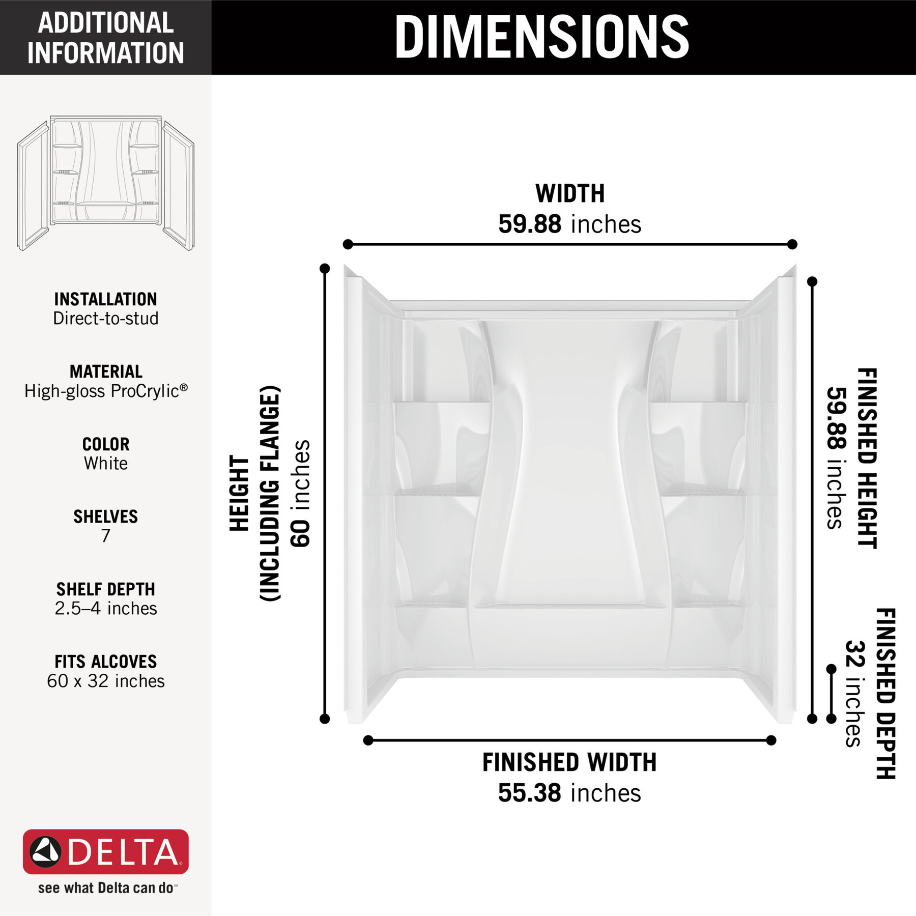 Juego de pared para bañera 60" x 32", imagen 10