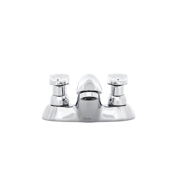 Llave para baño de dos manijas con cartucho medidor de cierre lento