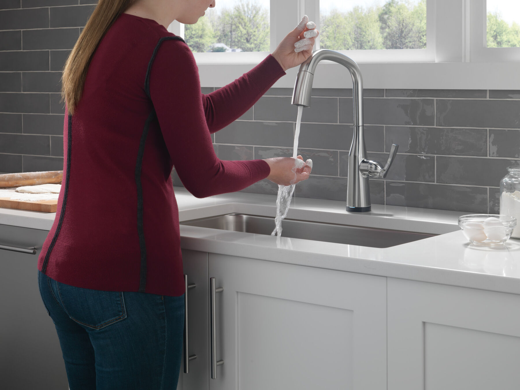 Llave para cocina monomando extensible con tecnología Touch<sub>2</sub>O®, imagen 4