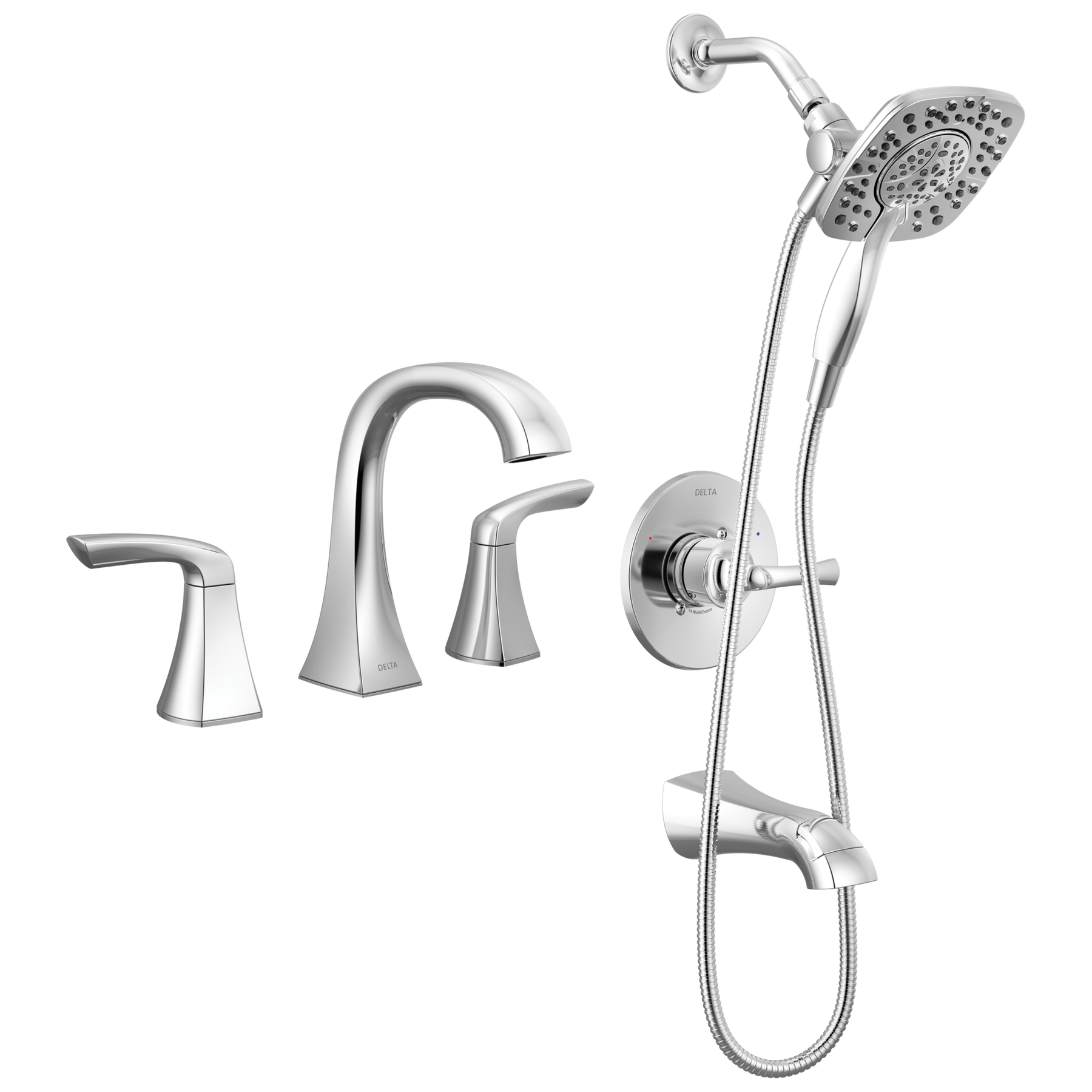 Widespread Lavatory Faucet with 14 Series Tub Shower Trim Bundle
