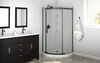 38x38 Corner Shower Bundle with Door - Classic Round with Glue Up Wall Set