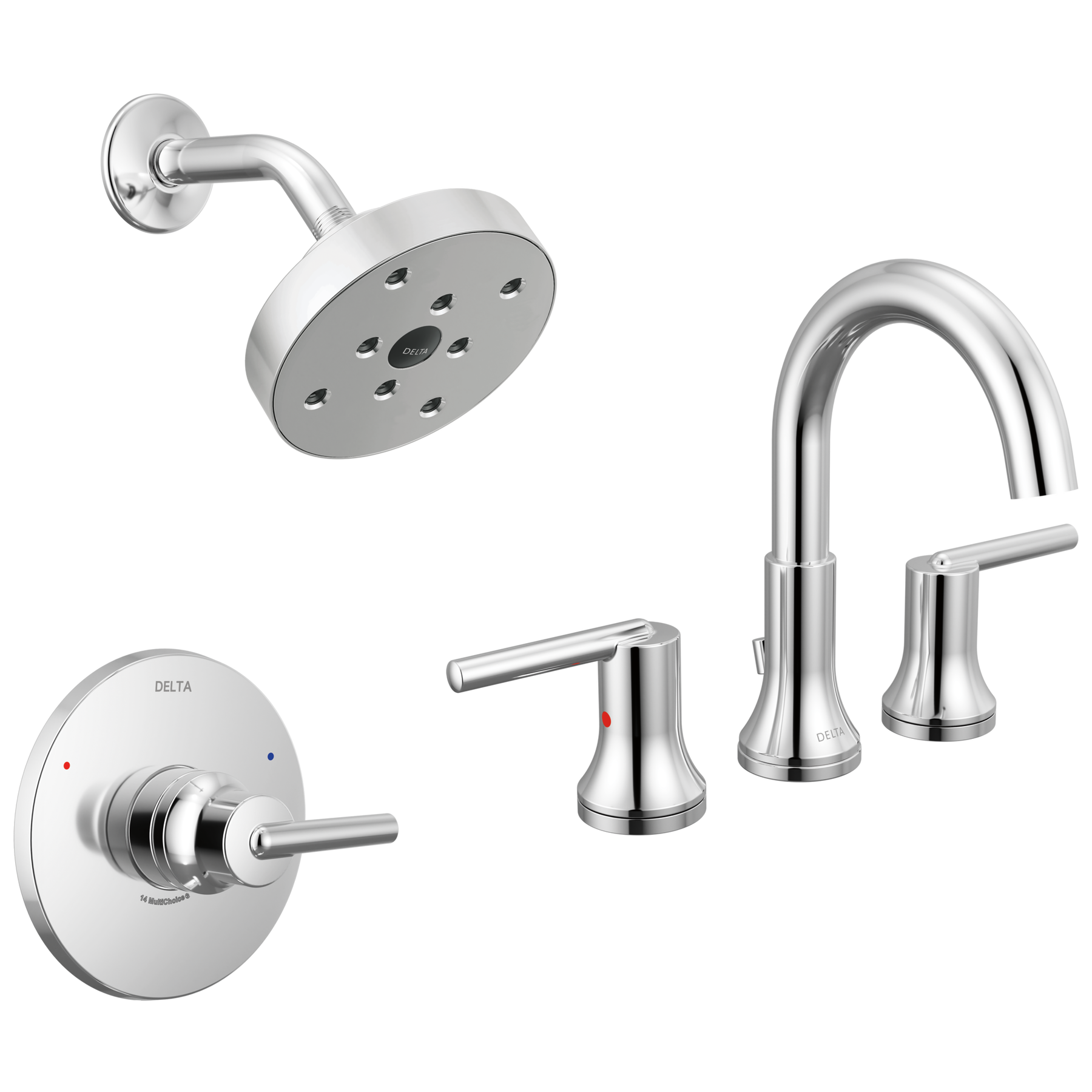 Widespread Lavatory Faucet with Shower Trim Bundle - 14 Series