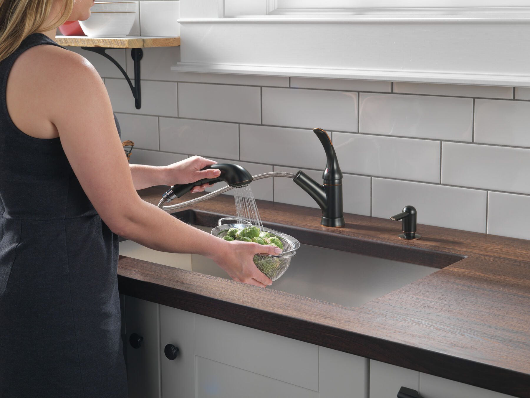 Llave para cocina monomando desplegable con dispensador de jabón, imagen 4