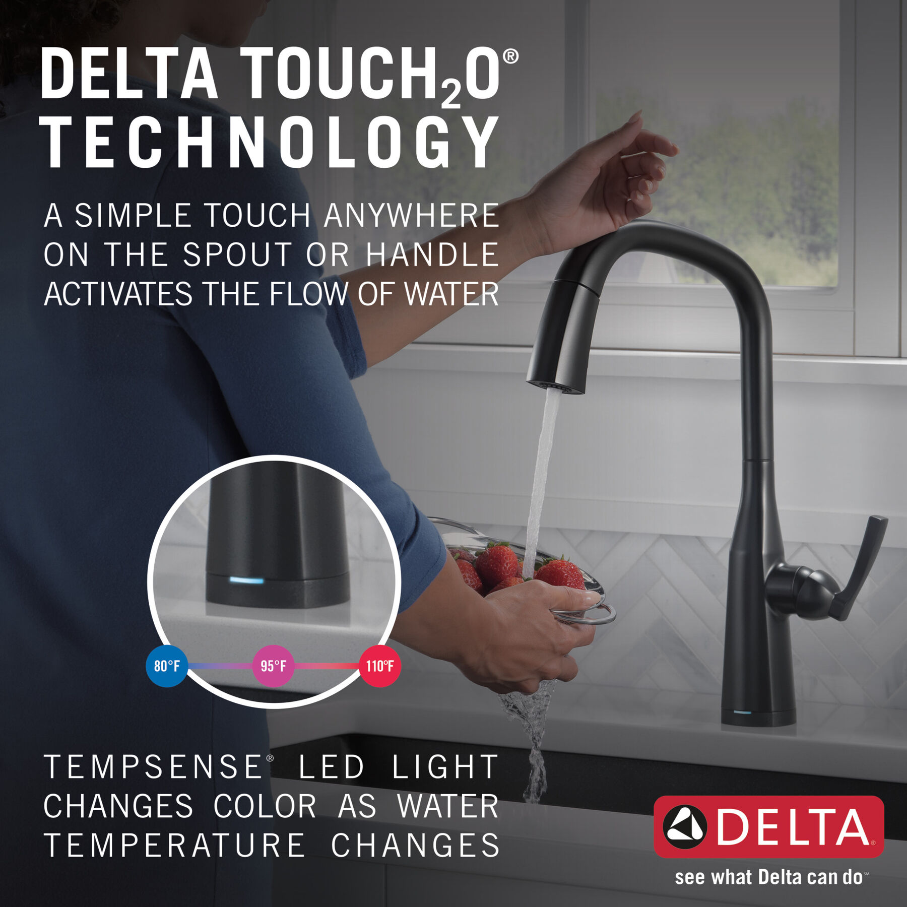 Llave para cocina monomando extensible con tecnología Touch<sub>2</sub>O®, imagen 7