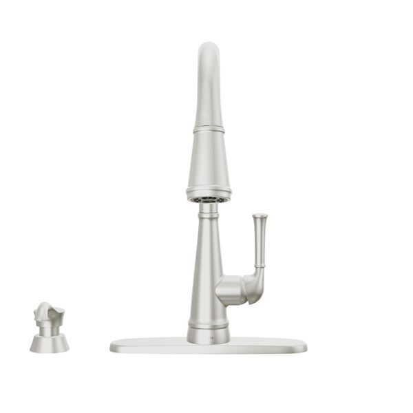 Llave para cocina monomando extensible con dispensador de jabón y tecnología ShieldSpray®