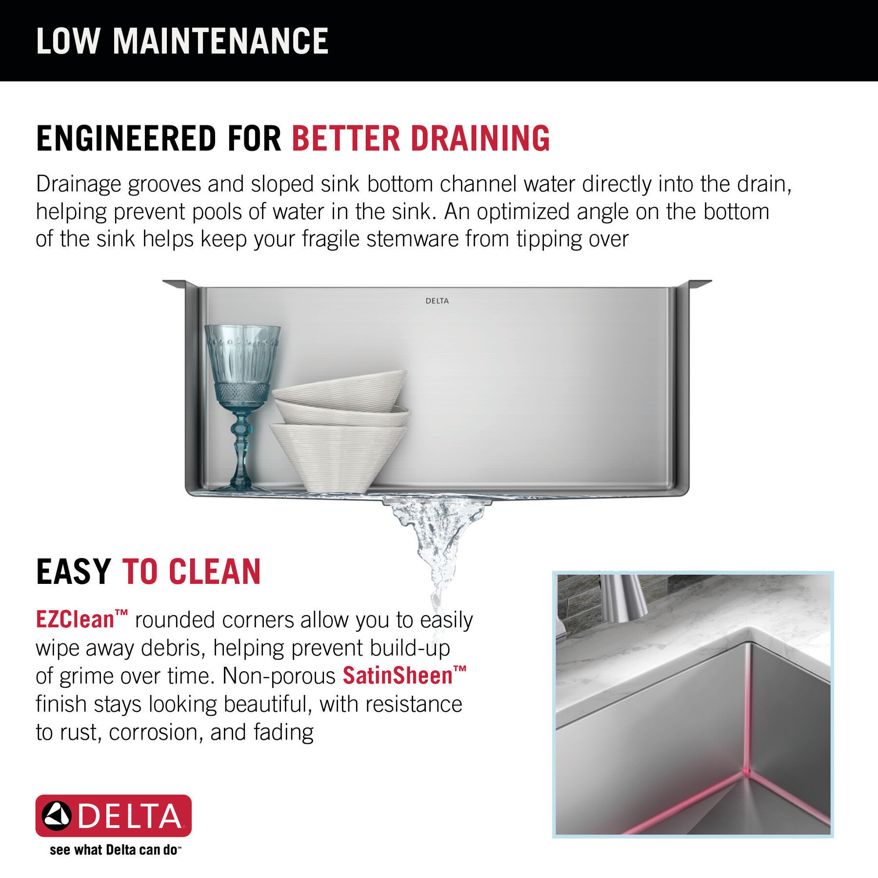 Lavabo de cocina con un receptáculo de acero inoxidable de 23" de montaje bajo encimera con accesorios, imagen 7