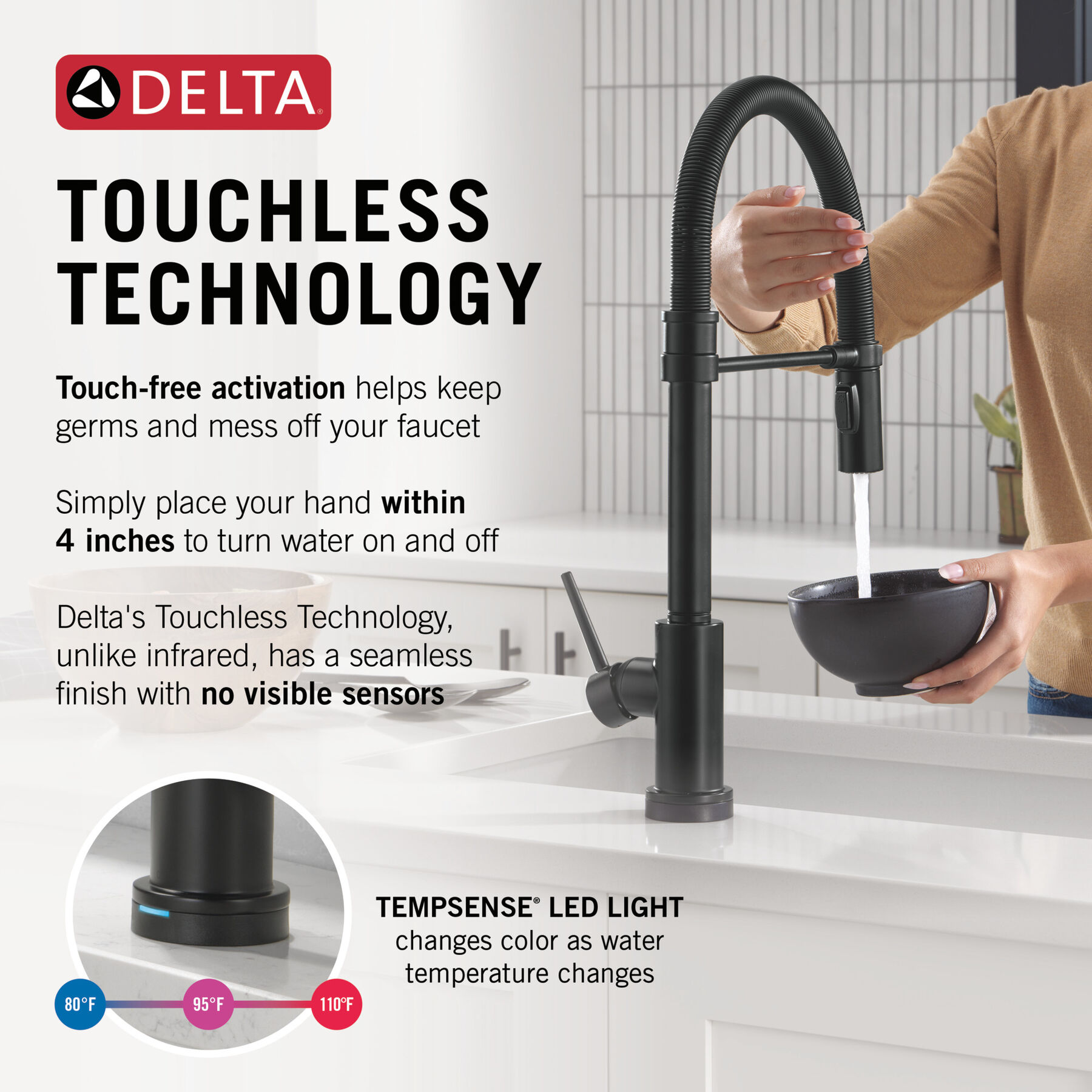 Touch<sub>2</sub>O® Technology Kitchen Faucet with Touchless Technology, image 11