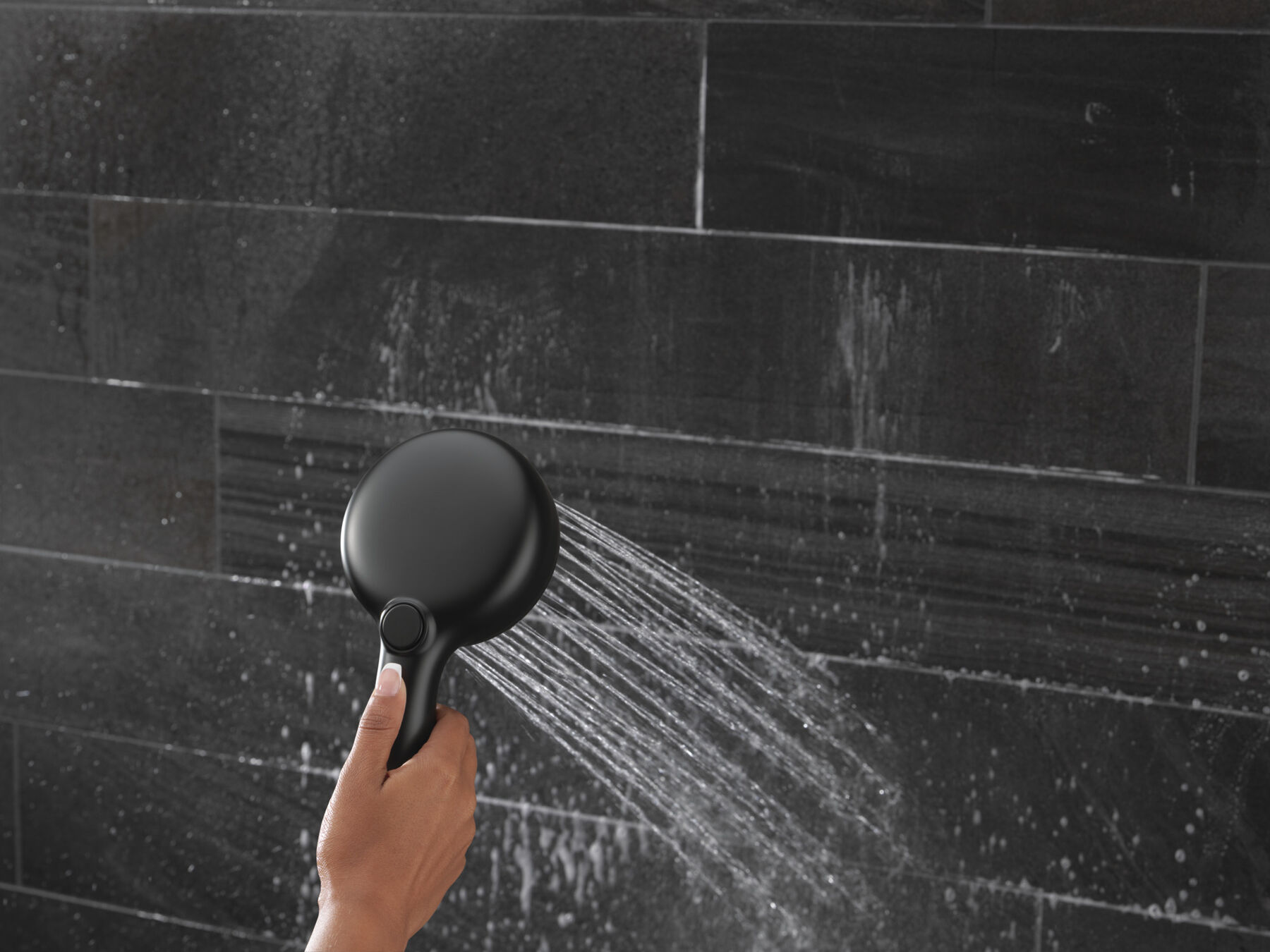 6-Setting Hand Shower with Cleaning Spray in Matte Black - 2.5 GPM, image 2