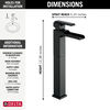 Llave para baño acanalada monomando tipo vasija