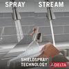 Llave para cocina monomando extensible con dispensador de jabón y tecnología ShieldSpray