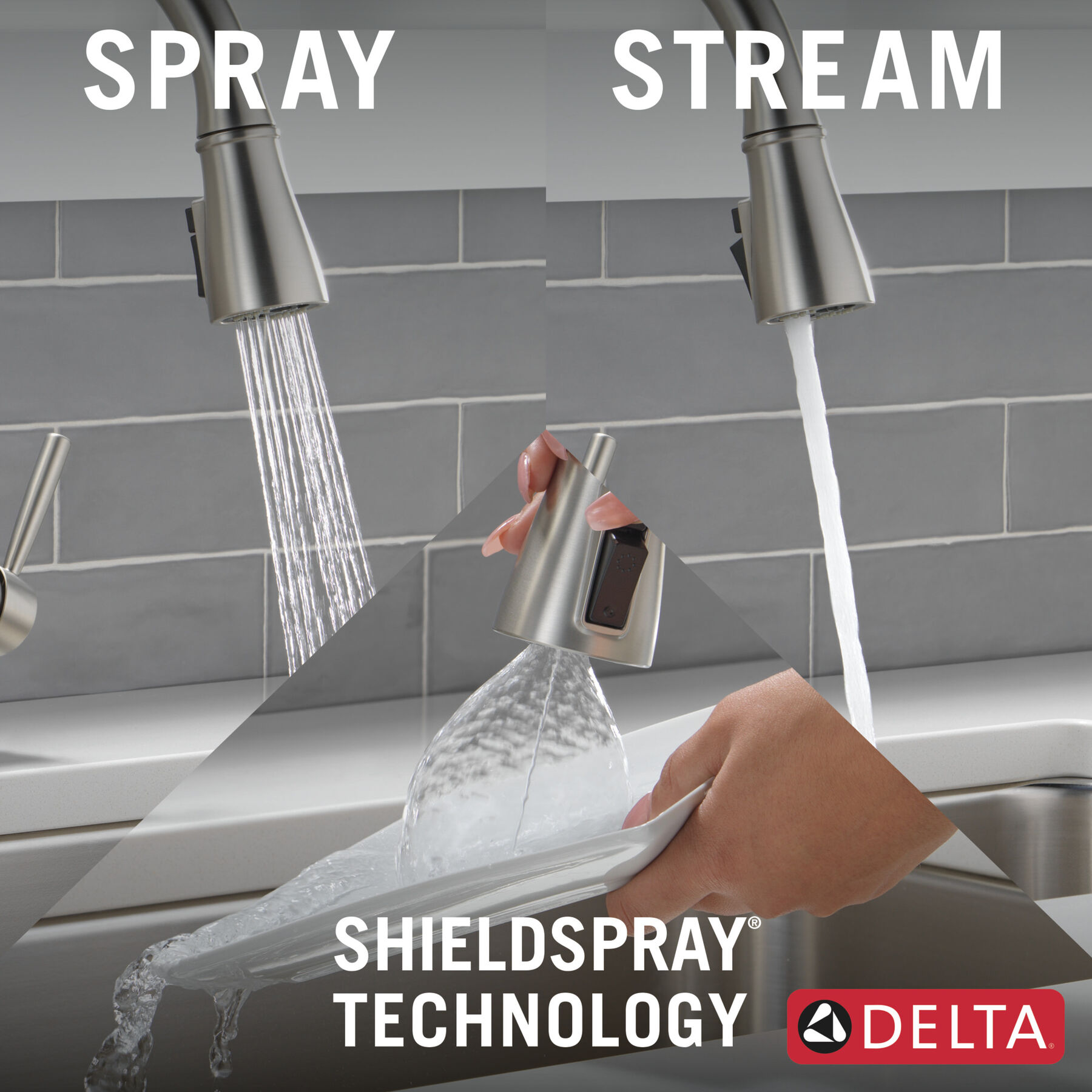 Llave para cocina monomando extensible con dispensador de jabón y tecnología ShieldSpray, imagen 7