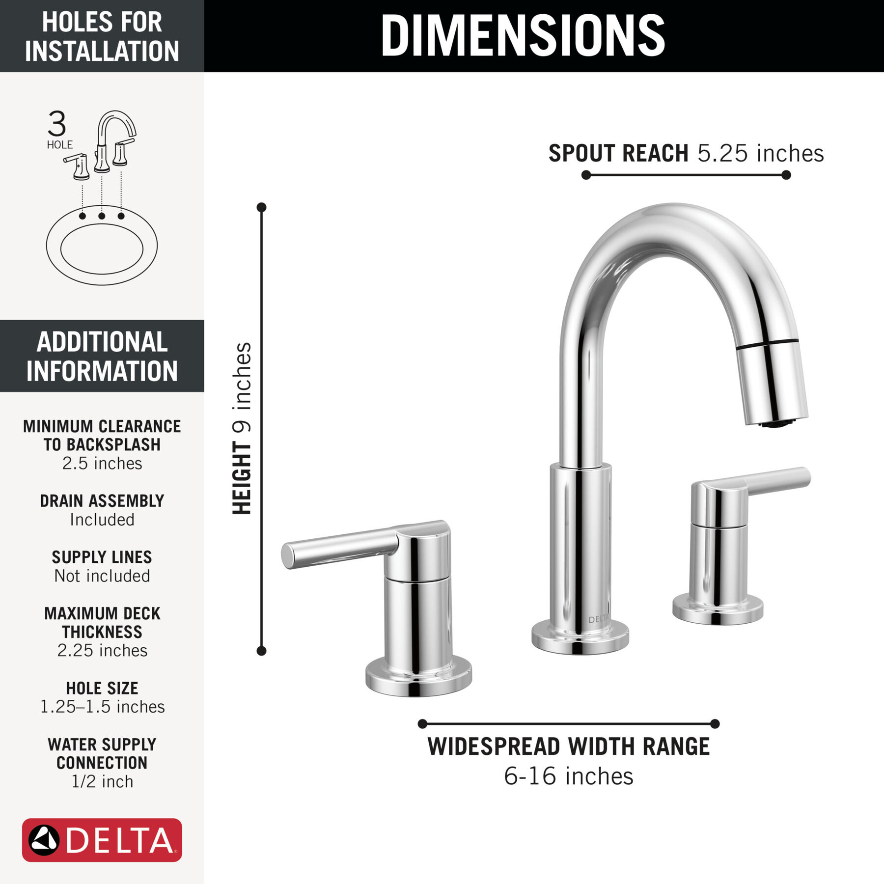 Llave para baño extensible independiente de dos manijas, imagen 1