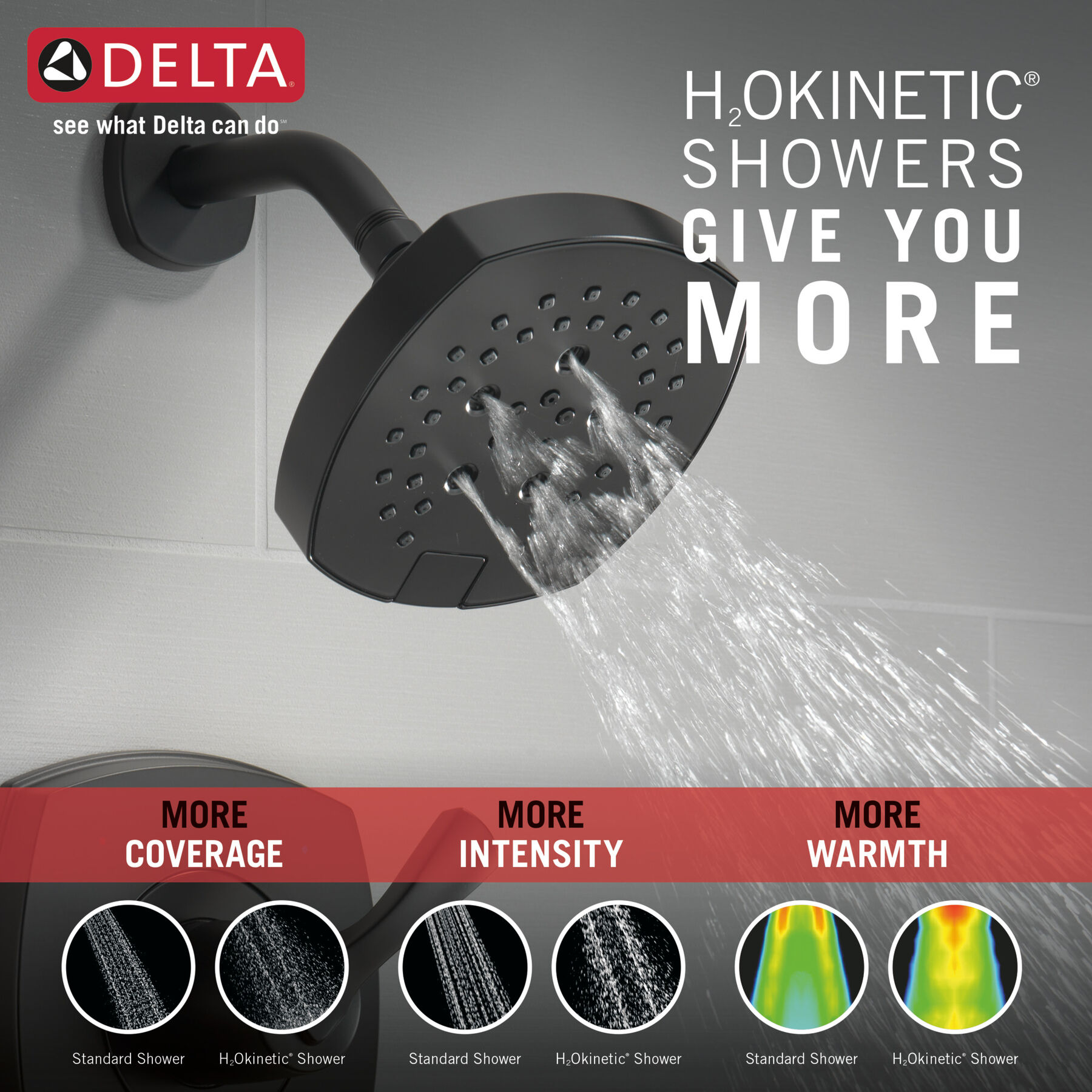 Cabezal de ducha de 5 ajustes H2O de 1.75 GPM (producto recertificado), imagen 1