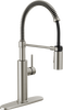 Llave para cocina extensible de una manija con tubo de salida con muelle