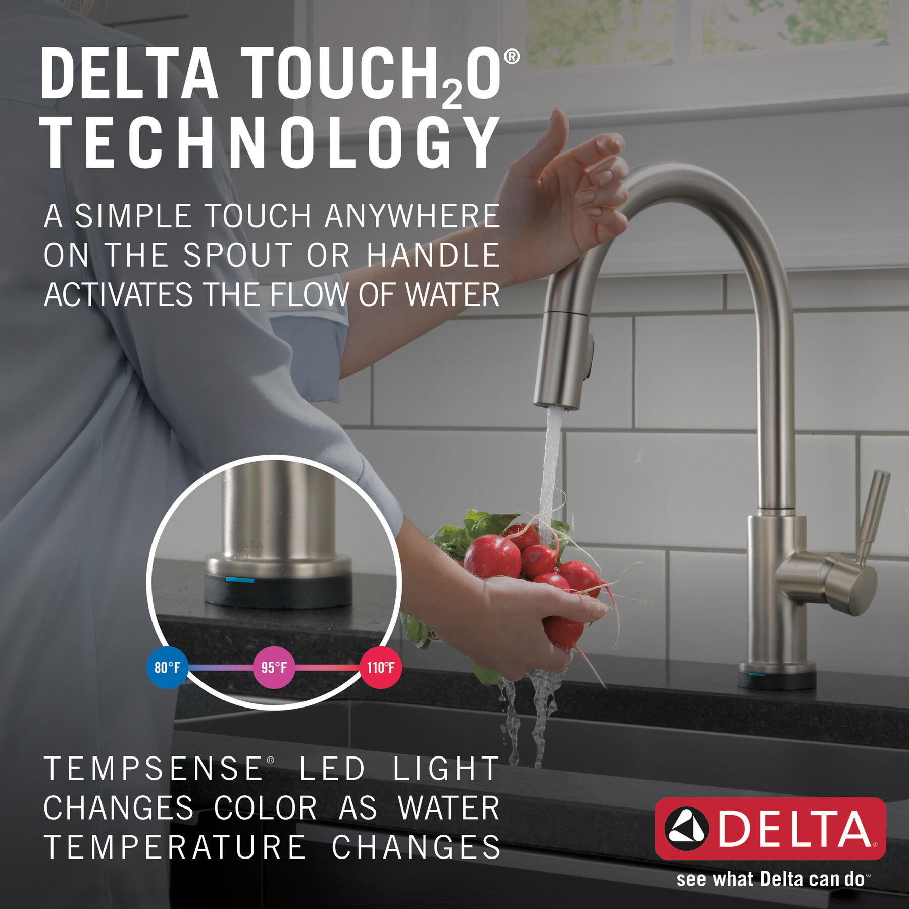 Single Handle Pull-Down Kitchen Faucet with Touch<sub>2</sub>O® Technology Technology and Soap Dispenser, image 10